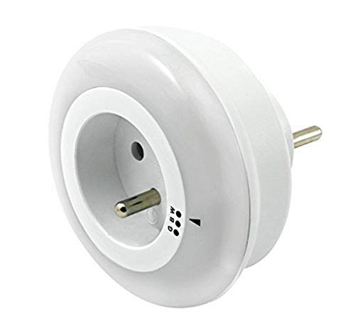 Hugo. Brennenstuhl 1173261 Luce Notturna Led Sensore Crepuscolare Con 1 Presa Plastica Bianco 8,2 X 6,2 Cm
