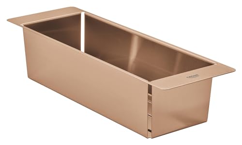 Grohe Vaschetta Cucina Forata Multifunzionale, 450 X 150 X 100 Mm, In Acciaio Inossidabile, Lavabile In Lavastoviglie, Anticorrosione, Oro Rosa Spazzo
