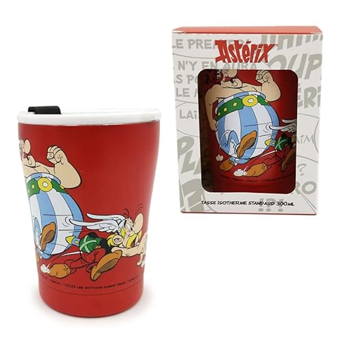 Puckator Asterix & Obelix - Tazza Termica Isolata, 300 Ml, Colore: Rosso
