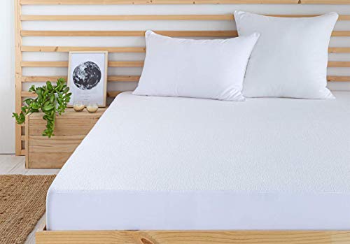 Todocama - Coprimaterasso Regolabile In Spugna, Impermeabile E Traspirante, Disponibile In Tutte Le Misure, Letto Da 160 X 190/200 Cm Bianco