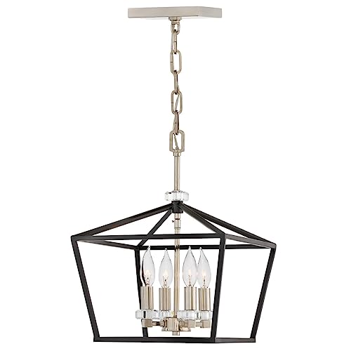 Elstead Hinkley Stinson - Lampada A Sospensione, Colore: Nero Con Nichel Lucido