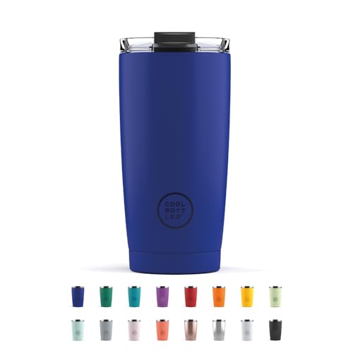 Cool Bottles - Tumbler - Bicchiere Termico In Acciaio Inossidabile - 550 Ml - Vivid Blue - Tazza Da Caffè - Coperchio Ermetico - Bevande Fredde 10 Ore
