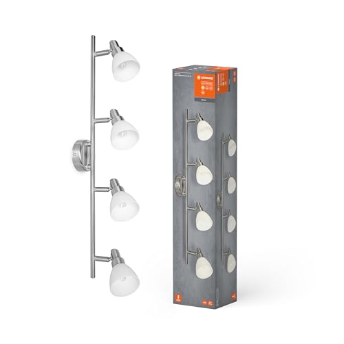Ledvance Led Led Spot G9 Faretto A 4 Luci Di Qualità In Alluminio, Adatto Per Pareti E Soffitti Interni, Lampade G9 2W Sostituibili Incluse, Bianco Ca
