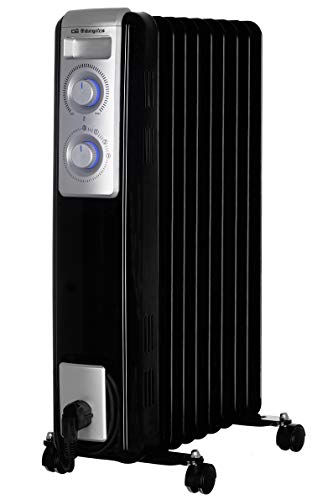 Orbegozo Rn 2000 - Radiatore A Olio, 9 Elementi, 2000 W, Luce Led, Termostato Regolabile, Avvolgicavo, Ruote Girevoli