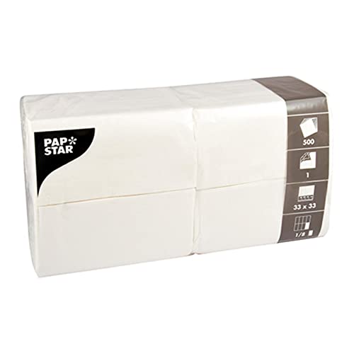 Papstar Tovaglioli In Tessuto Tissue, Bianco, 33 X 33 Cm