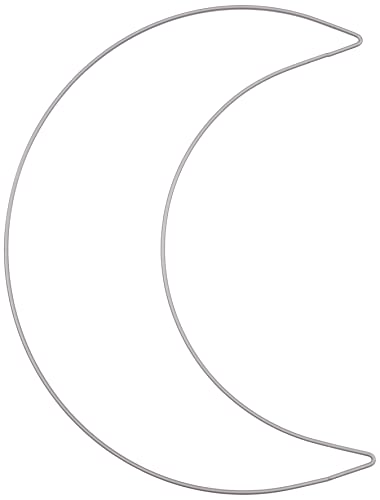 Rayher 24124000 Mezzaluna In Filo Di Ferro, Argento, 19,5X25 Cm, 1 Pezzo, Per Hobbistica, Addobbi Natalizi, Acchiappasogni, Decorazioni In Macramè