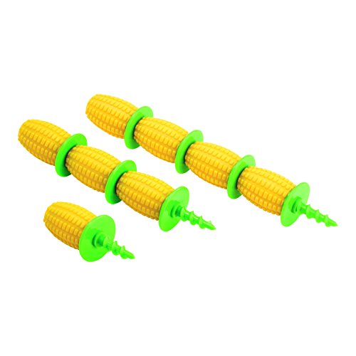 Kuhn Rikon Set Di 8 Set Di Supporto Per Mais, Giallo/Verde, 1.5 X 2 X 17.5 Cm, 2 Pacco