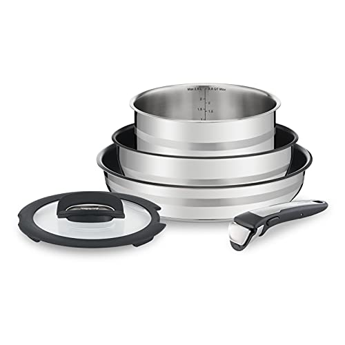 Tefal L9569032, Ingenio, Jamie Oliver, Set Di Pentole In Acciaio Inox