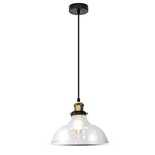 Portalampada Pendente 1Mt E27 Elegant Ф245Mm - Vetro Trasparente