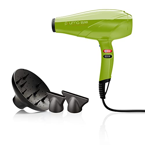 Gama Italy Professional Phon Pluma 5500 Ion, Asciugacapelli Professionale Agli Ioni, Verde