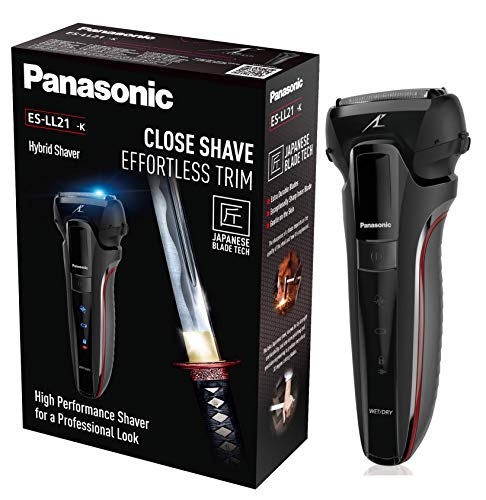 Panasonic Es-Ll21-K503Sh Rasoio Elettrico Per Barba Wet&Dry, Rasatura Potente E Delicata, Ricaricabile, Senza Fili, 3 Lame, Display Led, Japanese Blad