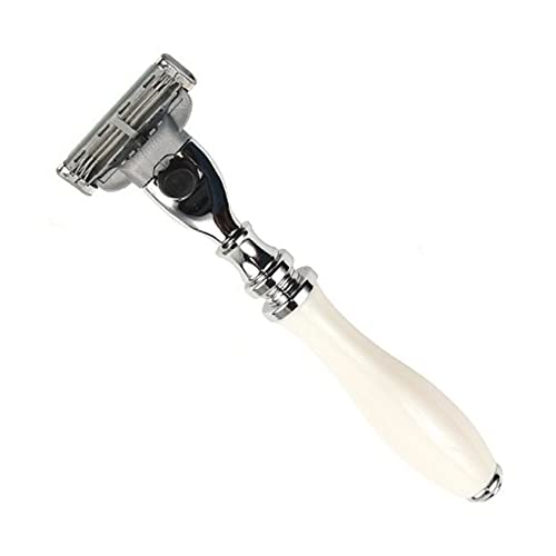 Parker Mach 3 Compatible Razor White Resin Handle Mod. 111W-M3
