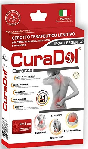 Cura Farma Curadol - Cerotti Antidolorifici E Antinfiammatori Con Artiglio Del Diavolo, Arnica, Salice E Canfora - 10 Pz, Disp. Medico Detraibile Cont