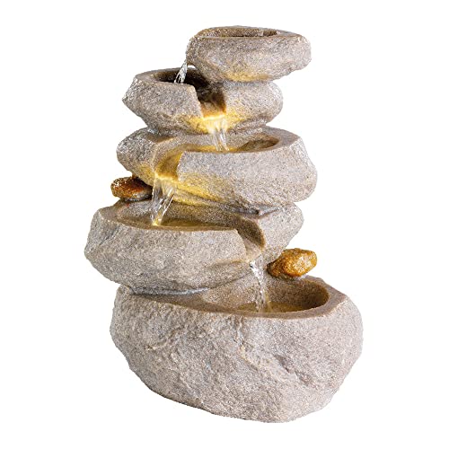 Fountain Waterfall With Rocks And Led Lights
