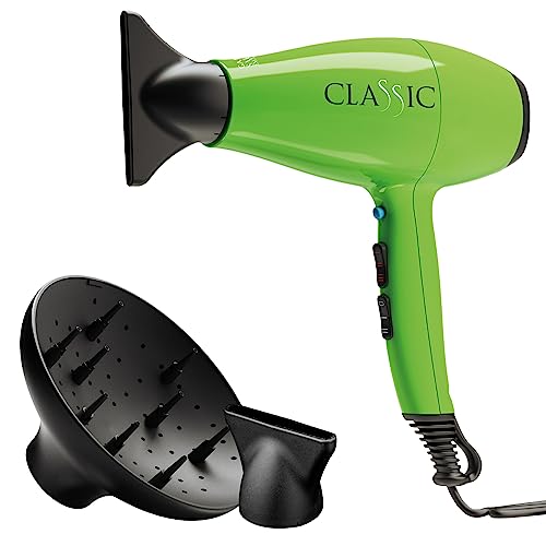 Gama Italy Professional Asciugacapelli Professionale - Motore Italiano Ac A Lunga Durata – 2200 W – Design Elegante E Ergonomico - Made In Italy (Verd