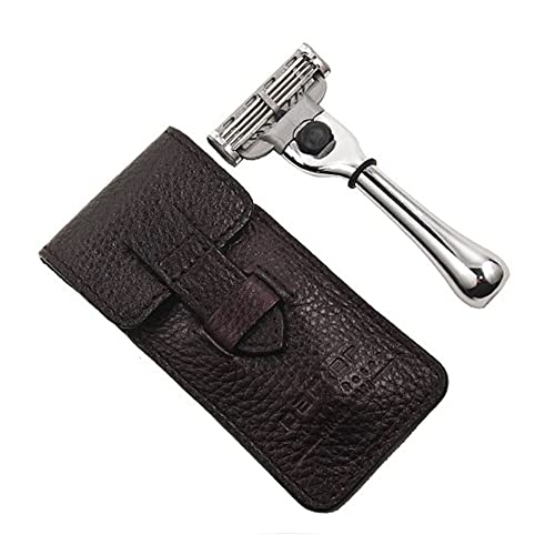 Parker Travel Mach 3 Compatible Razor With Leather Case Mod. Travm3