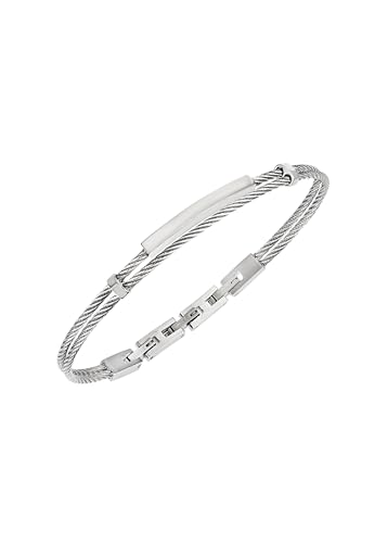 Breil Gioiello Collezione Loop, Bracciali Da Uomo In Acciaio Colore Argento Misura 20 Con Senza Pietre - Tj3439