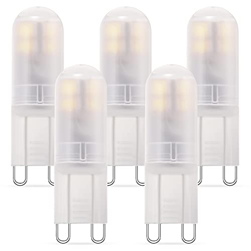 Lampadina Led G9 2W Di Ricambio Per Lampadina Alogena G9 20W, G9 Led Bianco Freddo 6000K, Ac 220V-240V, Lampadina G9, Cri 85+, Senza Sfarfallio, Angol