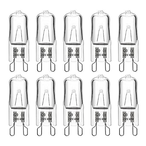 Scnnc Lampadina Alogena G9 40W 230V, 480Lm, Bianco Caldo 2700K Dimmerabile, Angolo Del Fascio 360° Per Forno, Forno A Microonde, Lampada Di Cristallo,