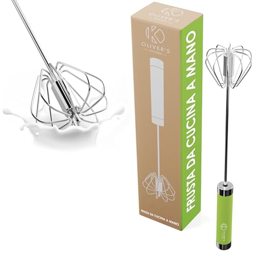 Frusta Da Cucina A Mano Oliver'S Kitchen ® Frusta In Acciaio Inox Perfetta Per Fare I Dolci, Montare A Neve, Lavorare Tuorli, Burro, Panna, Latte E Pe