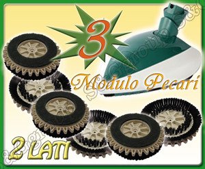 Sconosciuto Tris Di Spazzole Pecari Per Pulilux Folletto 515