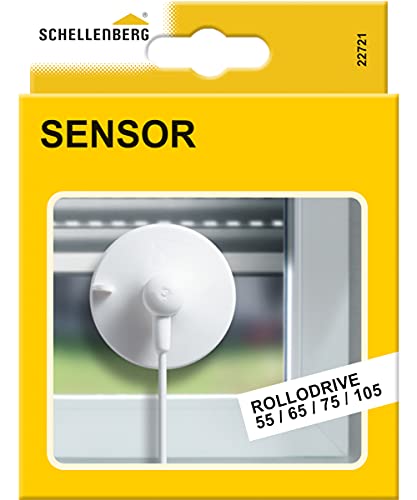 Schellenberg 22721 Sensore Solare Per Avvolgicavo Elettrico Tapparelle Rollodrive 55, 65, 75 E 105, Lunghezza Cavo 0,75 M