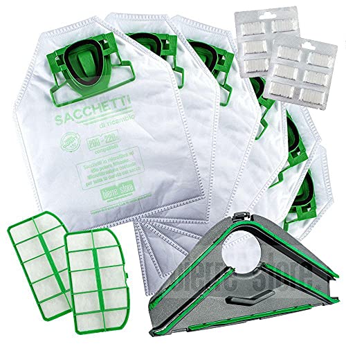 Sacchetti Folletto Vk 200 Vk 220S 12 Sacchetti, Filtri, Profumi E Sottospazzola Vk200-220S Ricambi Compatibili