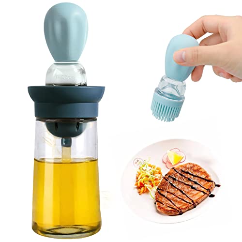 Dispenser Di Olio Con Spazzola In Silicone, Dispenser Di Olio D'Oliva In Vetro, Bottiglia Di Olio D'Oliva Da 180 Ml, Contenitore Per Misurazione Dell'