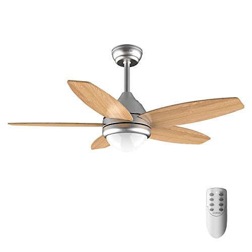Cecotec Ventilatore Da Soffitto Con Luce Energysilence Aero 495 55 W, Diametro 42" Con 5 Pale Reversibili, Luce Led, Telecomando, Timer Fino A 8H, 3 V