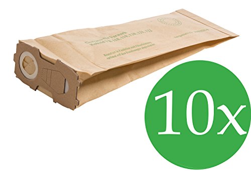 10 Sacchetti Per Aspirapolvere Adatti Per Folletto Vorwerk 118, 119, 120, 121, 122, Con Flangia Super Resistente (4 Mm)