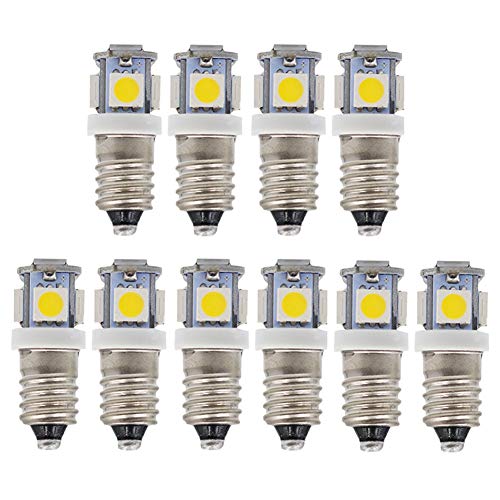 Gutreise 10 X E10 Led Lampadine 24V Bianco Caldo 5 Smd 50Lm Screw Mount Lampade