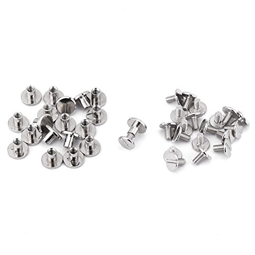 20Pz Poste A Vite Piatte In Ottone Rivetti Viti Dado A Testa Piatta Resistente Rivetti Per Chiodi Forniture Per Riparazioni Artigianali In Pelle Argen