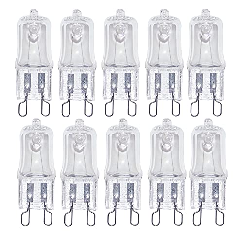 Shuohui 10 Pezzi Halopin Alogeno, Attacco G9, Dimmerabile, 18 Watt, Ricambio Per Angolo Di Diffusione 18 W, 35°, Luce Bianca Calda, 2700