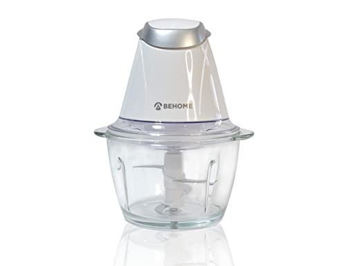 Behome Ch300 - Tritatutto Da Cucina Elettrico, Trita Carne E Verdure, 1L, Doppia Lama, 300 Watt, Bianco