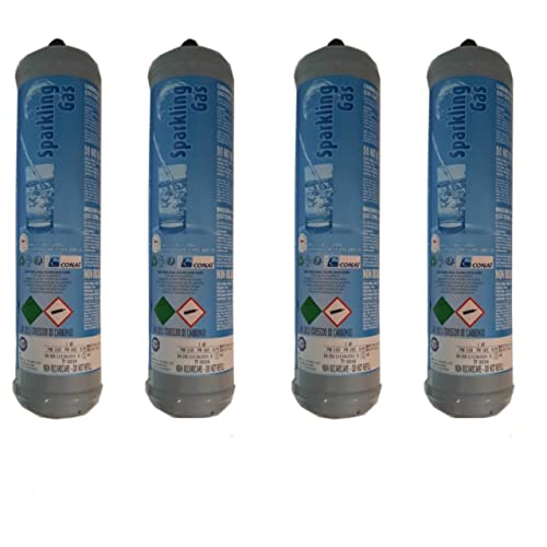 Termoidraulicarv® 4 Bombole Co2 Monouso Da 600 Gr. E290 Per Acqua Frizzante Attacco M11X1 Edenya®