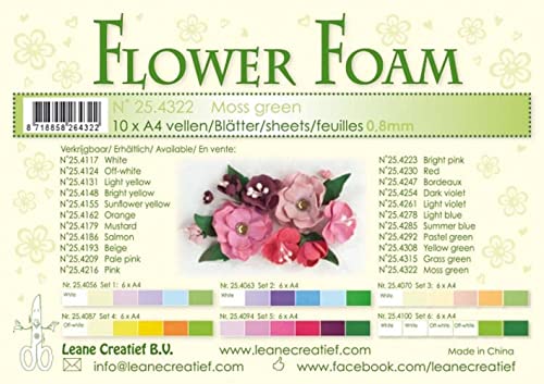 10 Fogli Di Foamiran A4 Verde Muschio Spessore 0,8 Mm Moosgummi Per Fiori Foam Flower