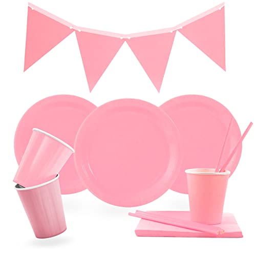 Lase C9 Set 127 Pcs Di Stoviglie Monouso 30 Persone. Addobbi Compleanno Per Festa. Baby Shower Bambini. Kit Decorazioni Include Ghirlanda, Tovaglioli,