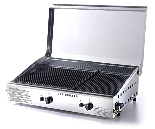 Ompagrill Doppia Piastra Di Cottura In Ghisa A Gas Gpl E Metano Plancha Double 4069/Cover/M