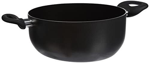 Home In Rombo Home Casseruola Antiaderente 'Maitre' 2 Manici Cm22 Pentole Cucina, Metallo, Nero, 22 Cm