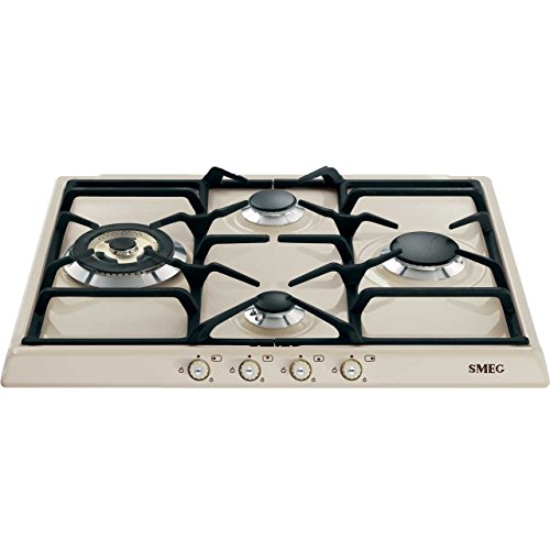 Smeg Sr764Po Piano Cottura Crema Incasso Gas, 8200 W, Steel