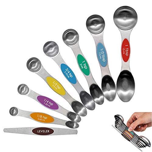 Meiyijia Cucchiai Dosatori In Acciaio Inossidabile, Cucchiai Da Minestra Impilabili Per Misurare Ingredienti Secchi E Liquidi (Magnetisch/Aufbewahrung