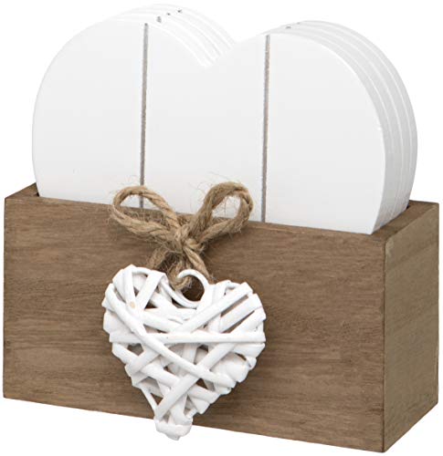 Maturi Woven Design Set Of 4 Wooden Heart Shaped Coasters With Stand Set Di 4 Sottobicchieri In Legno A Forma Di Cuore Con Supporto