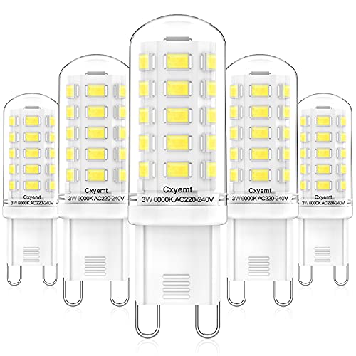 Cxyemt Lampadine Led G9, 3W, Equivalente A 28W 33W 40W Lampada Alogene, Bianco Freddo 6000K, Ac 220-240V, Non Dimmerabile, Senza Sfarfallio, Lampada L