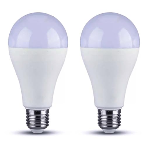 A2Zworld 2 Pezzi Lampada Led E27 A65, 18W 2000Lm, Forma Standard, 65X127Mm (Bianco Freddo 6500K)