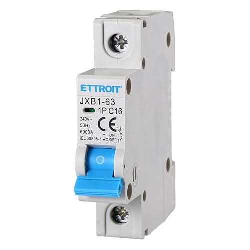 Ettroit Interruttore Megnetotermico Per Barra Din 1 Modulo 1P 240V Curva C 6Ka 16A