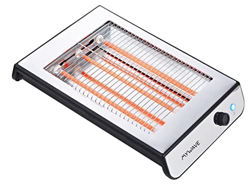 My Wave Mwemtos-Pla Tostapane Piatto Con 2 Tubi Al Quarzo, 600 W, Grigio