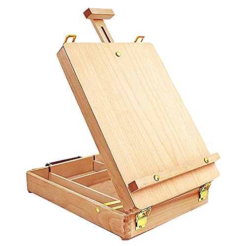 Samoart Cavalletto Da Tavolo Artistico Per Pittura, In Legno Premium Sketchbox, Per Studenti Artisti Principianti
