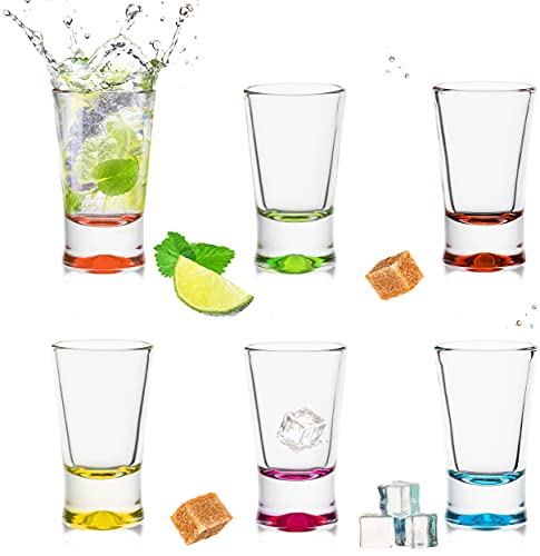 Set Di 6 Bicchierini Da Liquore Colorati, 2,5 Cl, In Vetro
