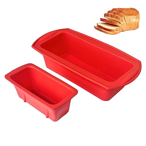 Brownies - Set Di 2 Stampi Per Pane In Silicone (Piccoli, Grandi), Antiaderenti Per Torte Rettangolari, Resistenti Al Calore, Stampi Da Forno Riutiliz