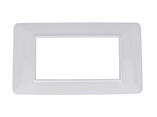 Placca Colore Bianco Compatibile Vimar Plana (4M Da 4 Posti)